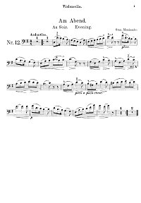 Monuschko - Evening song for cello and piano - Instrument part - First page